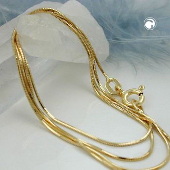 Kette 0,7mm Schlange 5-kant 14Kt GOLD 40cm