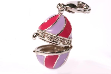 Anhänger Charm Schmuck Ei lila-pink