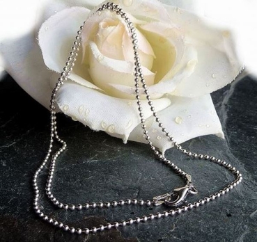 Collier Kugel Kette 1,5mm Silber 925, vergoldet oder rose vergoldet 45cm