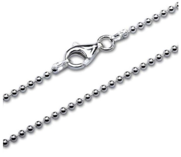 Collier Kugel Kette 2mm Silber 925 42cm