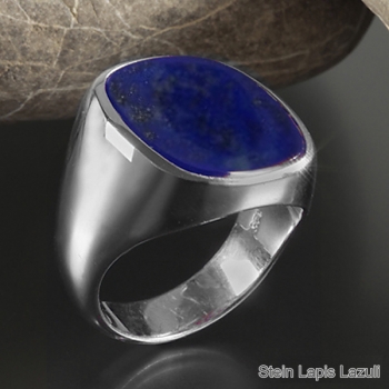 Siegelring antike Platte Lapis Lazuli 19x17mm 925 Silber