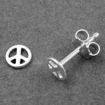 Ohrstecker Ohrring 4,5mm Peace/Friedens-Symbol Silber 925