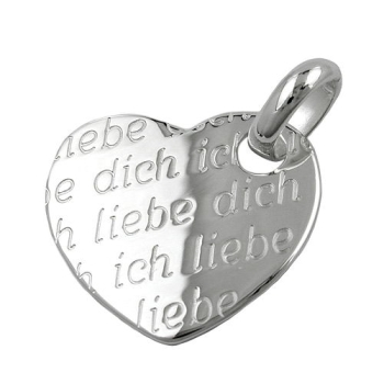 Anhänger 20x22mm Herz -Ich liebe Dich- Silber 925