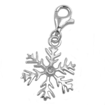 Anhänger Charm Schneeflocke Silber 925