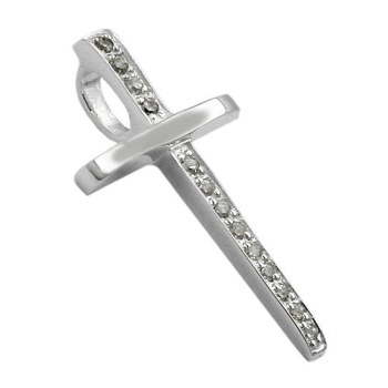 Anhänger 25x14mm Kreuz mit Zirkonias Silber 925