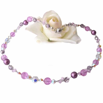 Collier Crystal AB Rose Flieder 43cm