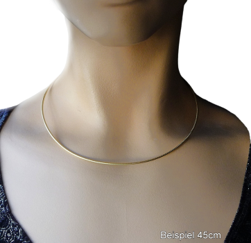 Collier Omegareifen 1,9mm Bajonett vergoldet 925 Silber 45cm