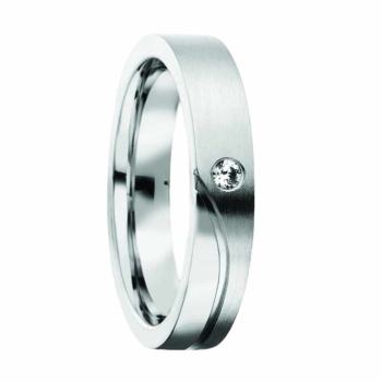 Partnerringe Freundschaftsringe 4mm mit/ohne Zirkonia strichmatt 925 Silber