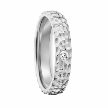 Partnerringe Freundschaftsringe 4mm mit/ohne Zirkonia hammerschlag 925 Silber