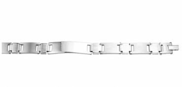 Armband Edelstahl ID Gravurplatte MODERN 20,5cm