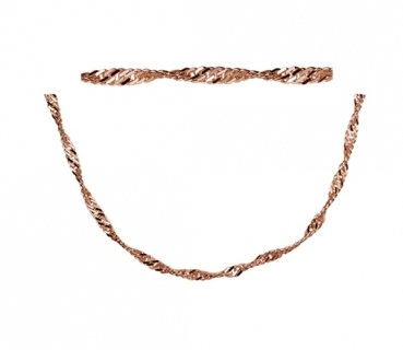 Collier Kette Singapur Silber 925 rosé vergoldet 45cm