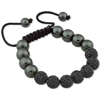 Shamballa Armband mit Kristallkugel und Hämatit