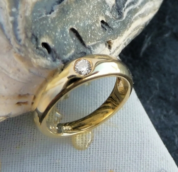 Anhänger Taufring mit Zirkonia 14Kt 585 GOLD