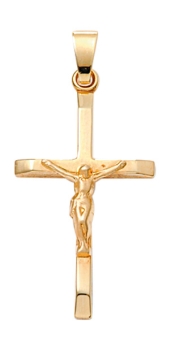 Anhänger Kreuz 15x26mm Jesus Korpus 14Kt 585 GOLD