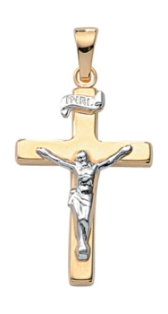 Anhänger Kreuz 15x22mm Jesus Korpus 14Kt 585 GOLD