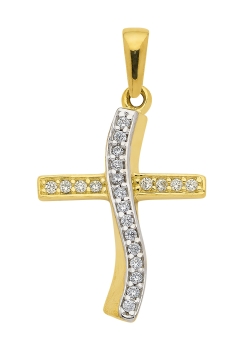 Anhänger Kreuz Zirkonia 15x19mm 8Kt 333 GOLD