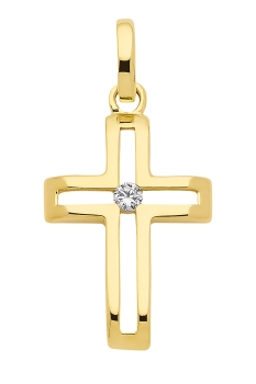 Anhänger Kreuz Zirkonia 12x17mm 8Kt 333 GOLD