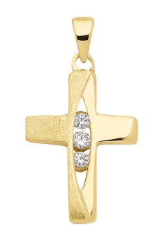 Anhänger Kreuz Zirkonia 12x16mm 8Kt 333 GOLD