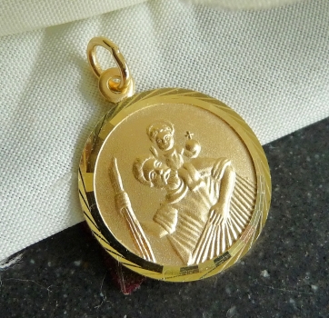 Anhänger Christophorus 16mm 14Kt 585 GOLD