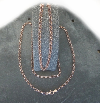 Kette Ankerkette 3,8mm rund Erbskette 42cm rose vergoldet Silber 925