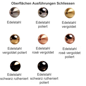 Wechselschliesse Edelstahl Kugel Zirkonia rundherum 10-20mm