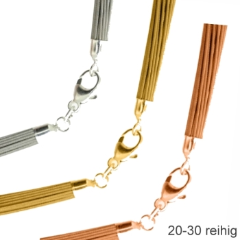 Exklusives Edelstahl Collier 3-30 reihig mit Karabinerverschluss