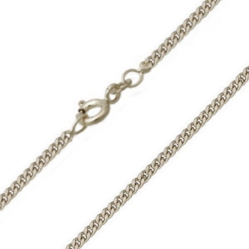 Collier Panzer flach 2,1mm 14Kt 585 WEISSGOLD 50cm