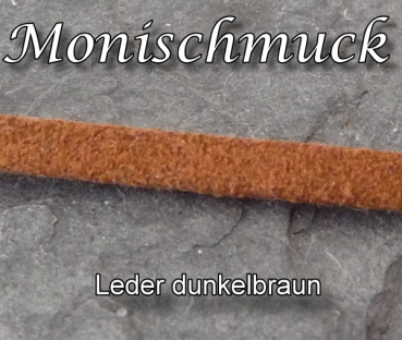 Lederband Collier velour braun 3mm 45+5cm