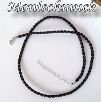 Kordelband Collier braun 3mm 45+5cm