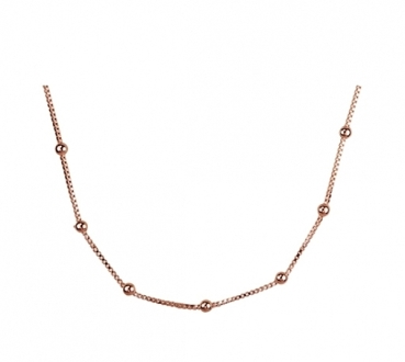 Collier Kette Venezia-Kugeln Silber 925 rosé vergoldet 42cm