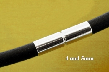 Kautschukbänder 1,2 - 5mm schwarz oder transparent mit 925 Silber Bajonett