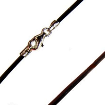 Kautschukbänder schwarz oder transparent 1,2mm mit 925 Silber Karabiner