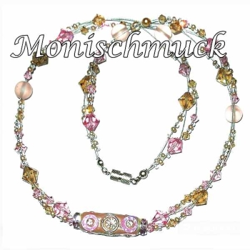 Collier Kette Rosa hellbraun