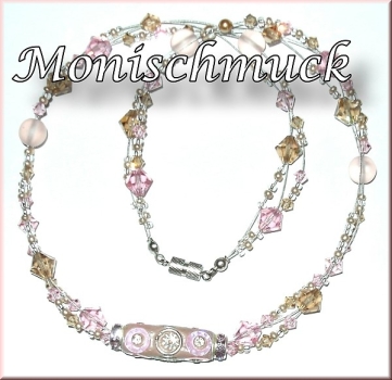 Collier Kette Rosa hellbraun