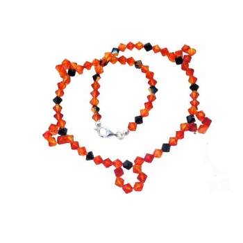 Collier Feueropal Jet AB 43cm