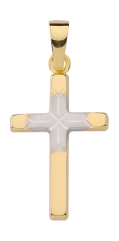 Anhänger Kreuz bicolor 13x19mm 8Kt 333 GOLD