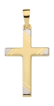 Anhänger Kreuz bicolor 14x21mm 8Kt 333 GOLD