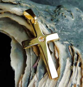 Anhänger Kreuz Zirkonia 13x19mm 585 GOLD