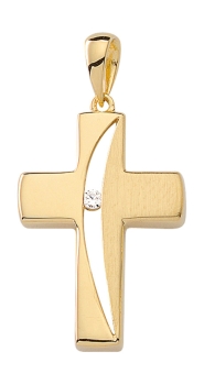 Anhänger Kreuz Zirkonia 14x20mm 8Kt 333 GOLD