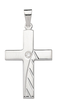 Anhänger Kreuz Zirkonia 17x25mm Silber 925