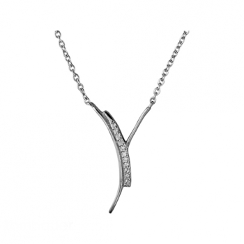 Collier Kette mit Anhänger Zirkonia Silber 925 42cm