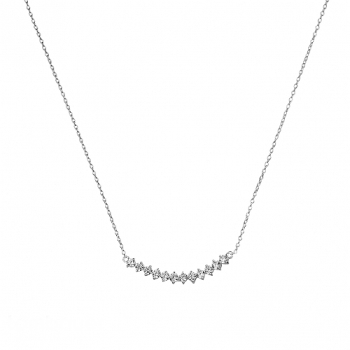 Collier Kette mit Anhänger 12 Zirkonia Silber 925 45cm