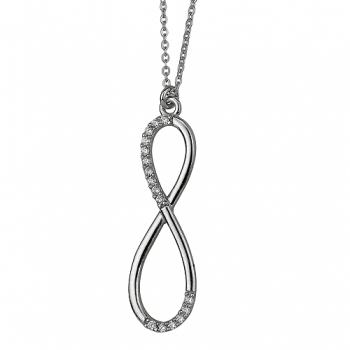 Collier Kette mit Anhänger Zirkonia Unendlichkeit Silber 925 41cm