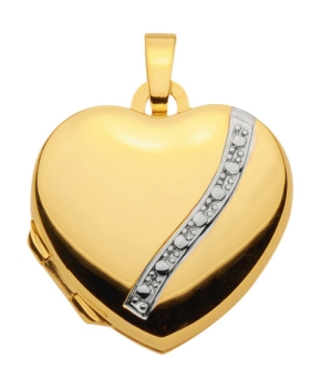 Medaillon Herz Muster 18x17mm 8Kt GOLD