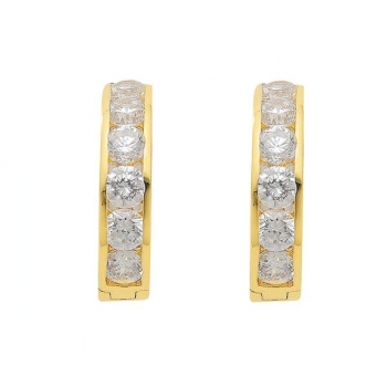 Creole Klappscharnier Zirkonia Ø15,7mm 14Kt 585 GOLD