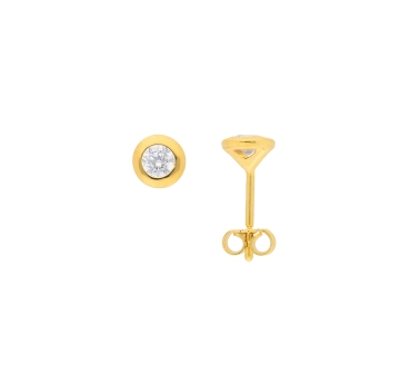 Ohrstecker 5,5mm Zirkonia rund 8Kt 333 GOLD