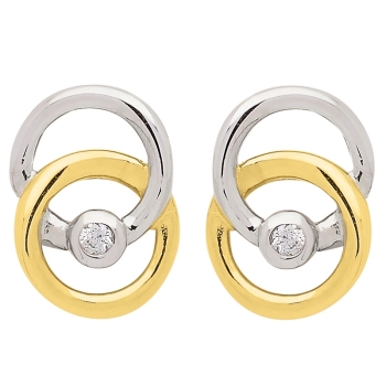 Ohrstecker bicolor Zirkonia 8Kt 333 GOLD