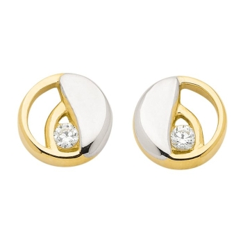 Ohrstecker bicolor Zirkonia 8Kt 333 GOLD