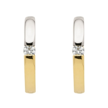 Creole 15,2x2,3mm bicolor Zirkonia 8Kt 333 GOLD