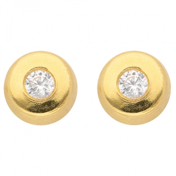 Ohrstecker 4,8mm rund Zirkonia 8Kt 333 GOLD